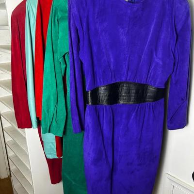Vintage Pia Rucci, & More Leather/Suede Dresses & Ensembles - Size 12