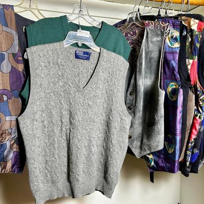 Vintage United Colors of Beneton, Ralph Lauren & More Wool, Leather & Silk Vests - Size S-L