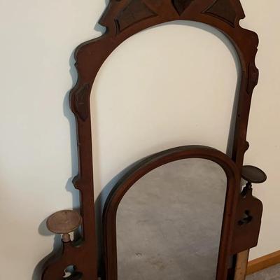 Vintage Dresser Mirror With Candle Holders On Either Side