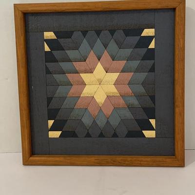 Wood InLay Quilt “Broken Star“ by Ellis Miller Signed & Dated on Back