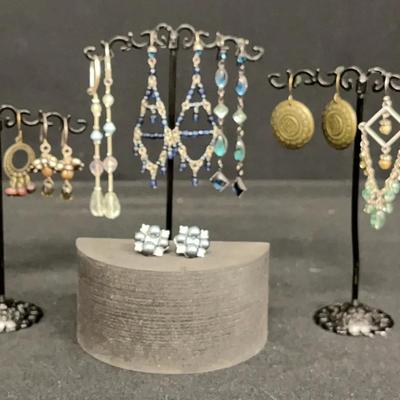 Silvertone Fishhook, Lever And Post Earrings
