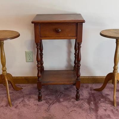 Small Table with Drawer and Plant Stands