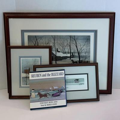 Framed P Buckley Moss Plus “Reuben And The Blizzard”