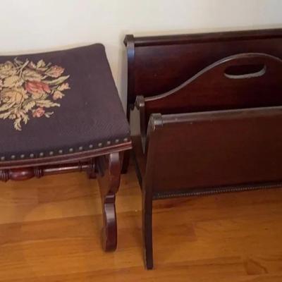 Wooden Magazine Rack And Vanderbilt Let Brother  Foot Stool
