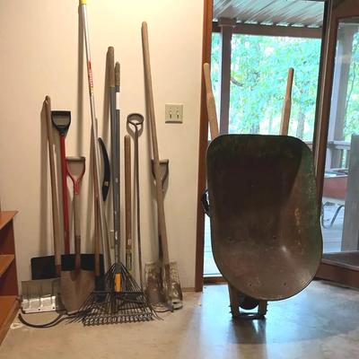 Wheelbarrow Of Lawn Tools - Lot#2