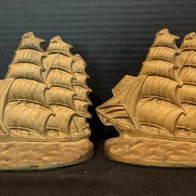 Flying Cloud Cast Iron Ship Bookends