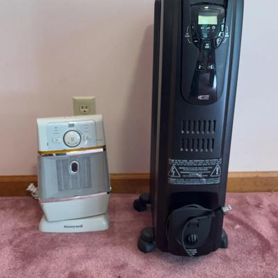 DeLonghi Oil-Filled Whole Room Heater and Honeywell Space Heater