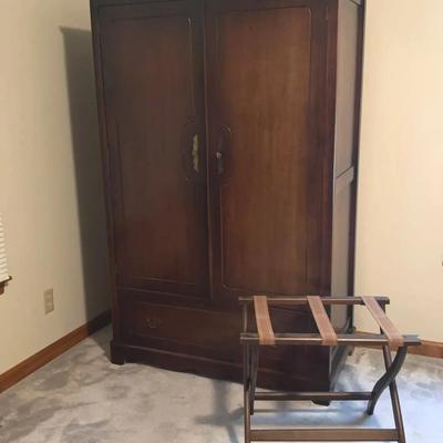 Vintage Cedar Lined Chifforobe Wardrobe and Luggage Stand