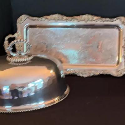 Silver plate Tray And Dome