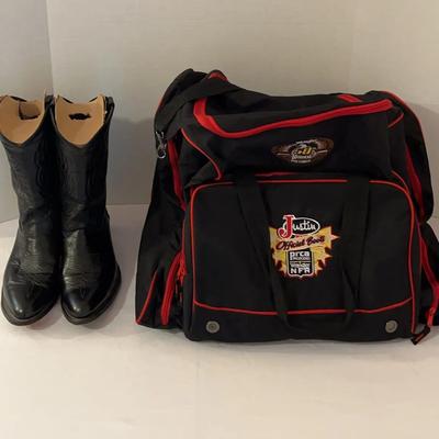Leather Cowboy Boots 10ee And Wrangler  Nfr 2008 50th Anniversary  Travel Bag