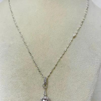 Sterling Silver CZ Pendant Necklace