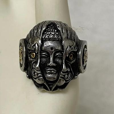 Good vs Evil Buddha Ring