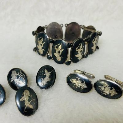 Sterling Silver Made in Siam Jewelry Set