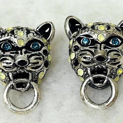 “Betsey Johnson” Snow Leopard Earrings 