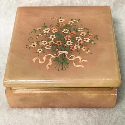 Vintage Alabaster Trinket Box