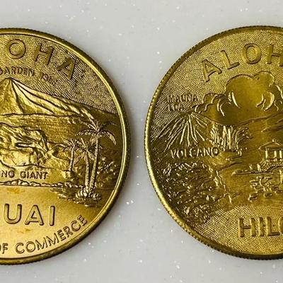 Vintage Brass Hawaii Coins