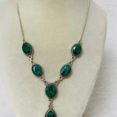 Sterling Silver Stone Necklace
