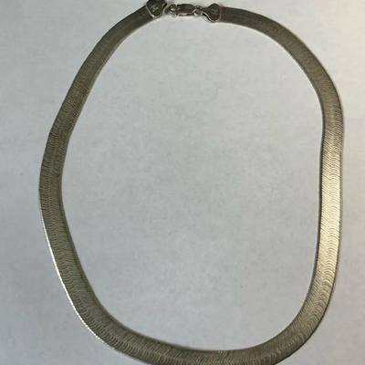 18” Silver Herringbone Necklace