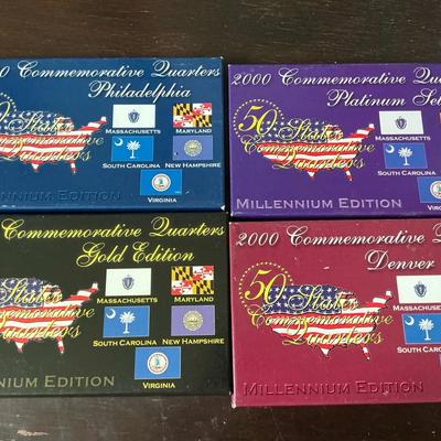 2000 Commemorative Quarters, Gold, Philadelphia And Denver