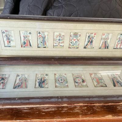 Early French Playing Cards Framed