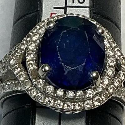 18K Gold And Sapphire (?) Ring