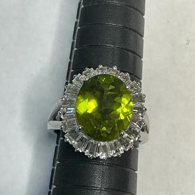 Gems En Vogue Peridot And Diamond Halo Ring