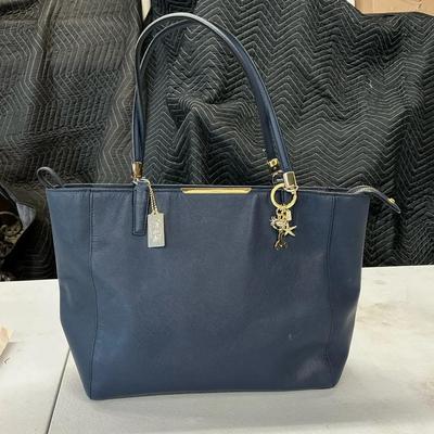 Coach Madison Saffiano Navy Tote 