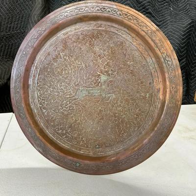 Copper Ornate Deer Tray