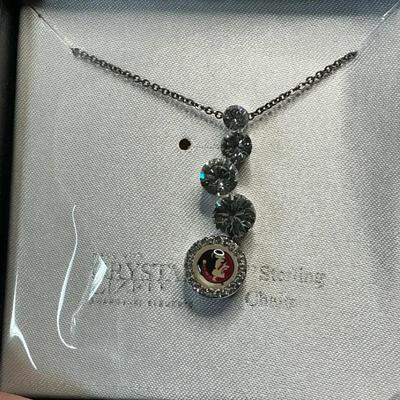 FSU Crystal Pendant 18” Sterling Chain