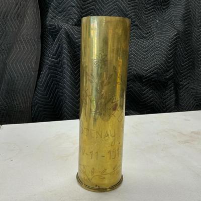 1918 WW1 Brass Artillery Shell Vase