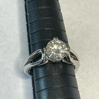 Diamond (?) Solitaire Sterling 925 Ring