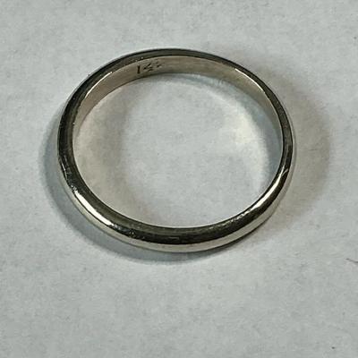 14K White Gold Band