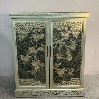 Vintage Silver Gilt Monkey Themed Bar Cabinet 