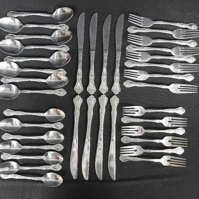 36-pc Set Rogers Stainless Flatware “Exquisite” or “Royal Rose”