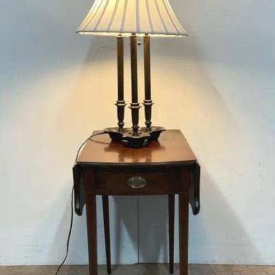 Mid-century Pembroke Table W/ Lamp