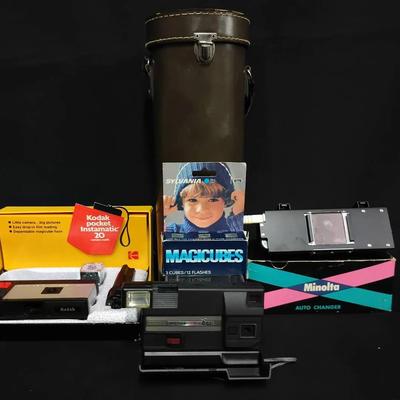 Vintage Kodak & Minolta Camera Collection with Accessories