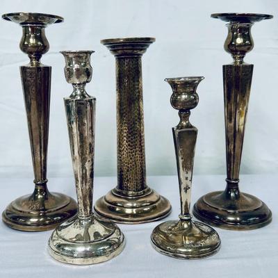 Gorgeous Collection of Sterling Candle Holders