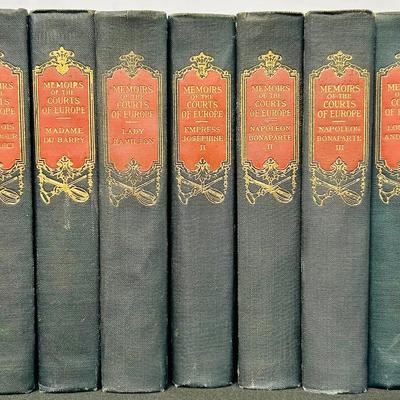 (9) Antique 1910 “Memoirs of the Courts of Europe”