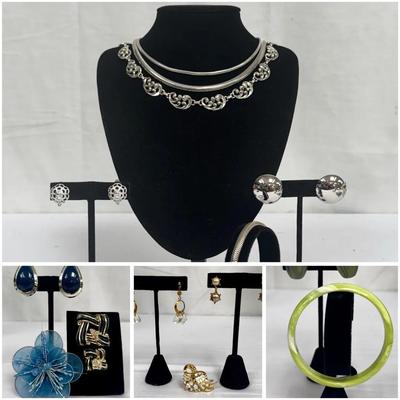 Sterling Danecraft Necklace,Moonstone Earrings, Faux Pearl Necklaces + More Costume Jewelry