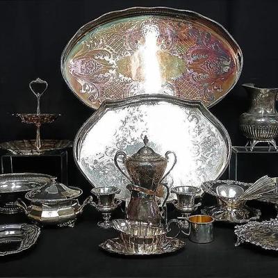 Collection of Vintage Silverplate Serveware – Reed & Barton, W.A. Rogers, Sheffield & More
