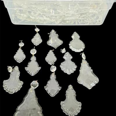 Shoebox Lot of Vintage Crystal Pendalogues / Chandelier Prisms – Mixed Shapes & Sizes