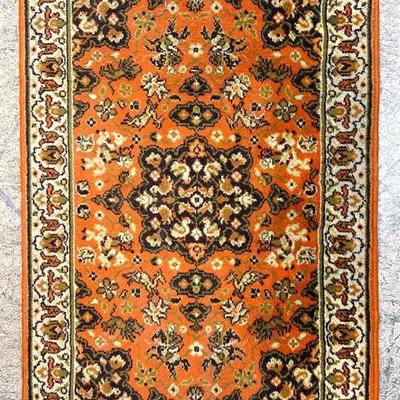 Royal Lido 100% Wool Area Rug – Vintage Burnt Orange & Cream Persian Pattern