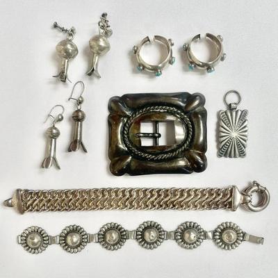 Vintage Sterling Silver Bracelets, Earrings And More
