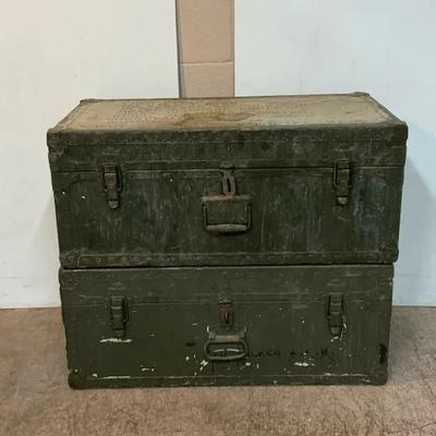Vintage Military Footlockers & More