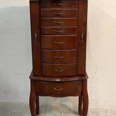 Queen Anne Style Jewelry Armoire 