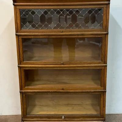 Antique Oak Barrister Bookcase 
