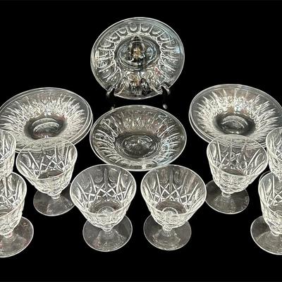 Edinburgh Crystal Made in Scotland – 16-pc Hand-Cut Crystal Set: 8 Stemmed Glasses & 8 Bowls