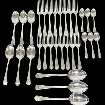 31-pcs Sheffield England “Gentry” & “Old English” Stainless Flatware
