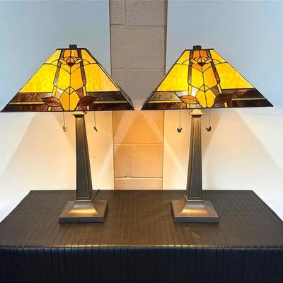 Colour Creations Tiffany-Style Table Lamps – Stained Glass-like Shades