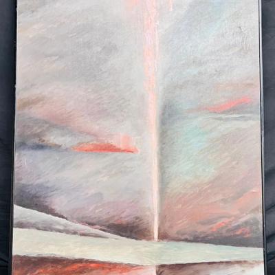 Original, Abstract oil painting signed Beaumont Williams. 